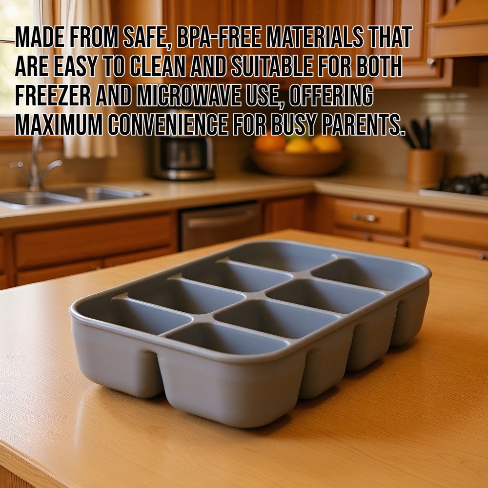 Baby food storage container with lid for easy sealing