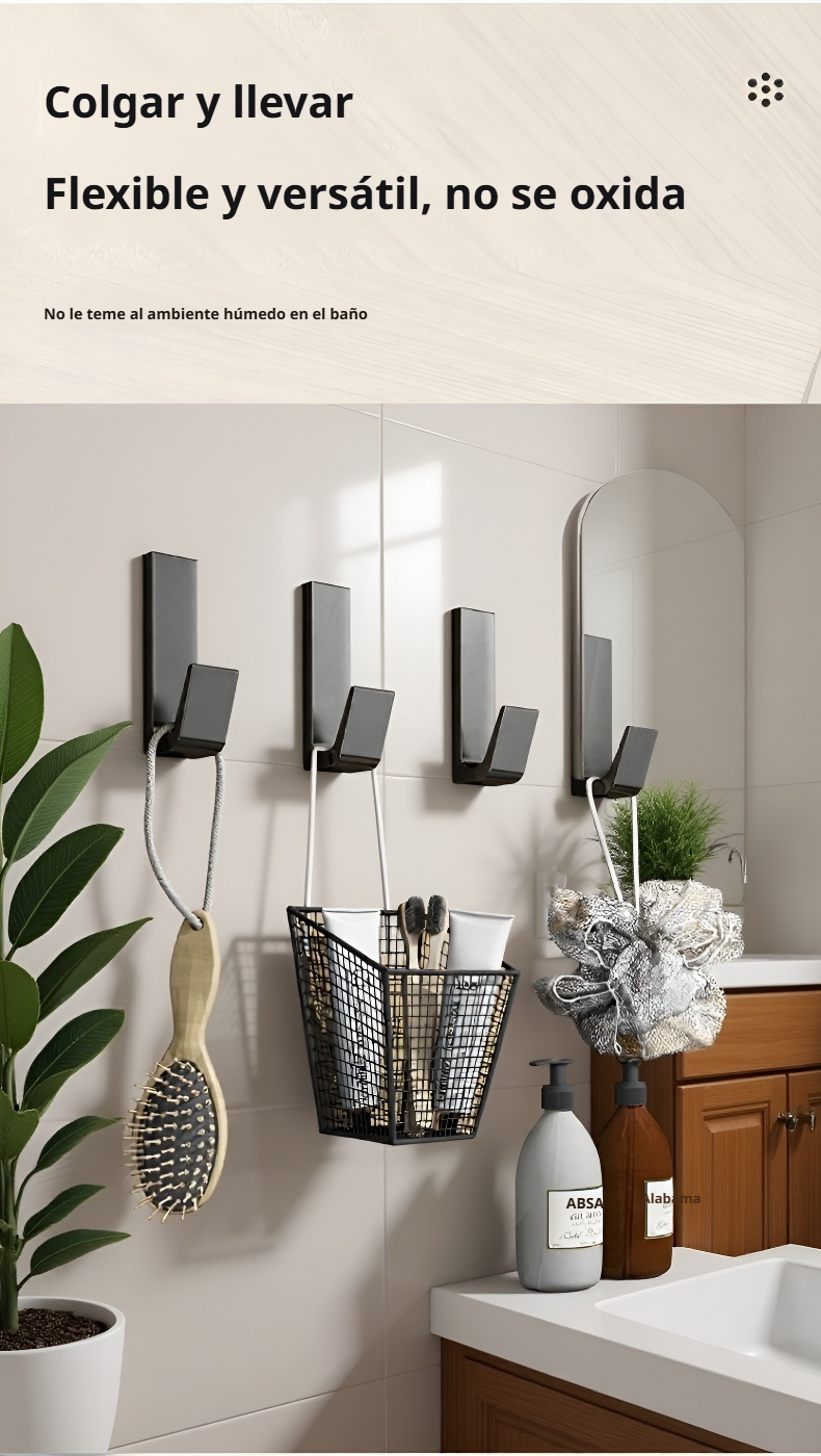 Detalle del pegamento fuerte en la percha de pared