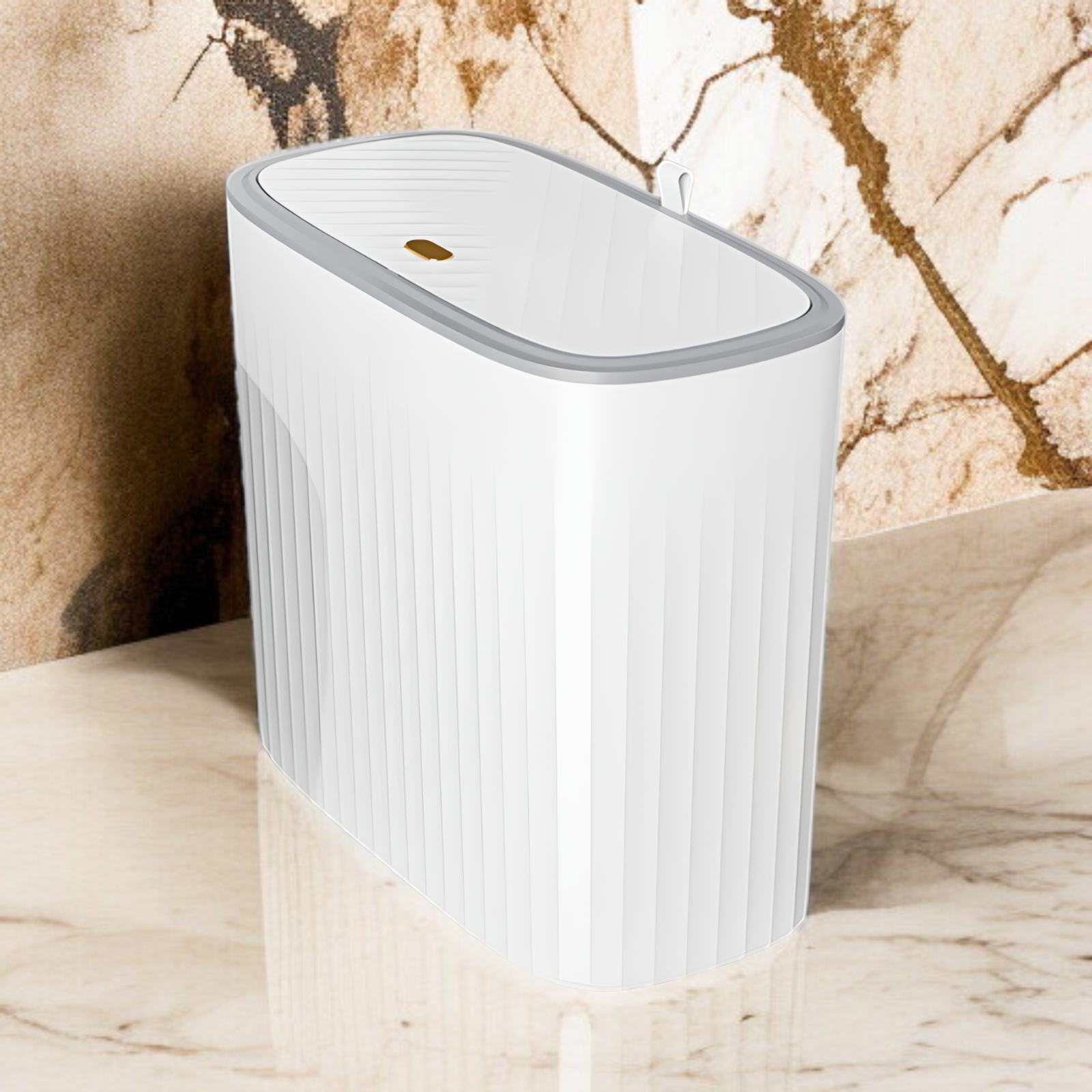 ひび割れたゴミ箱 家庭用高価値ゴミ箱 浴室トイレ 大容量ゴミ箱 カバー付き キッチン リビングルーム ゴミ箱 軽量 高級スタイル ゴミ箱