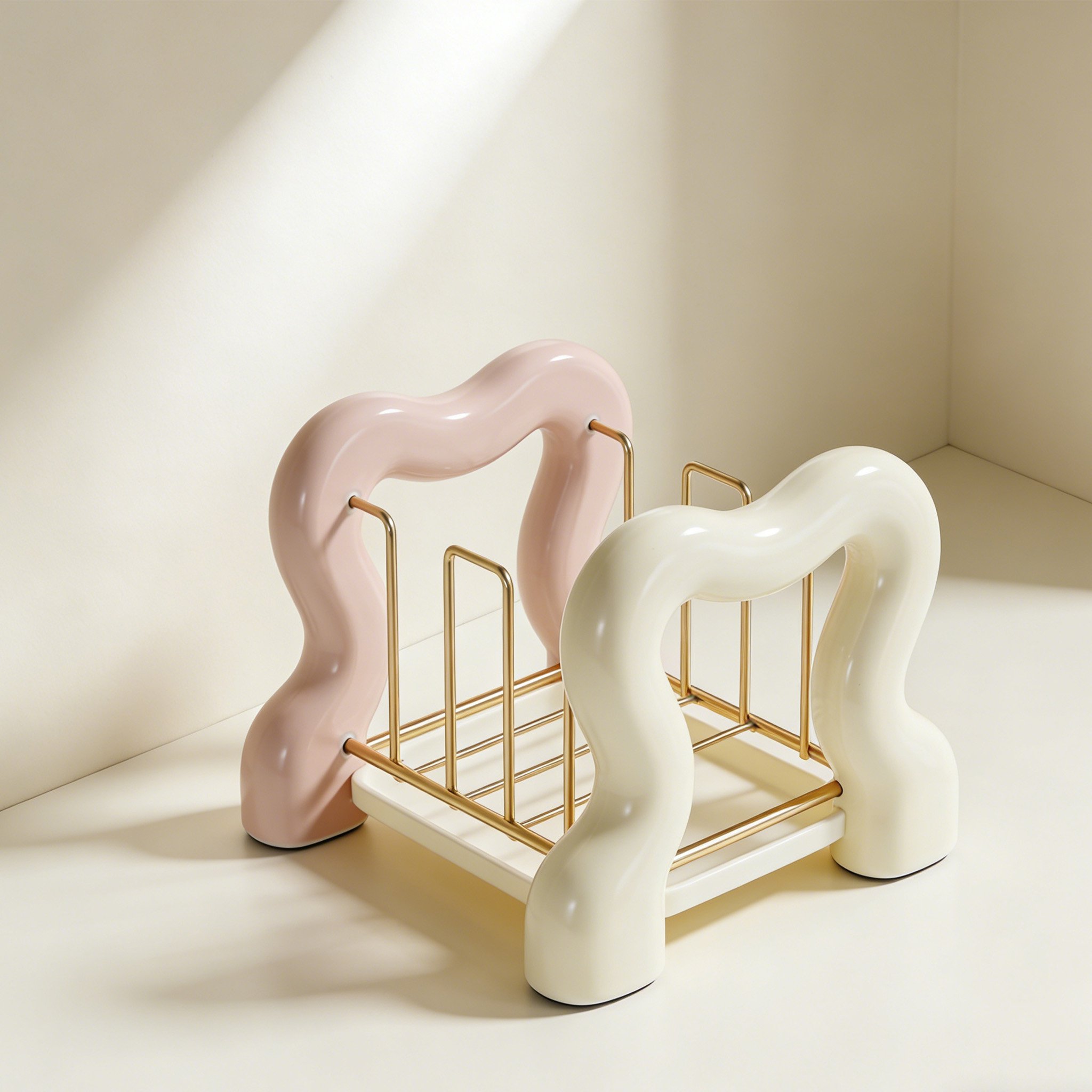 Stainless steel kitchen dish rack with utensil holder