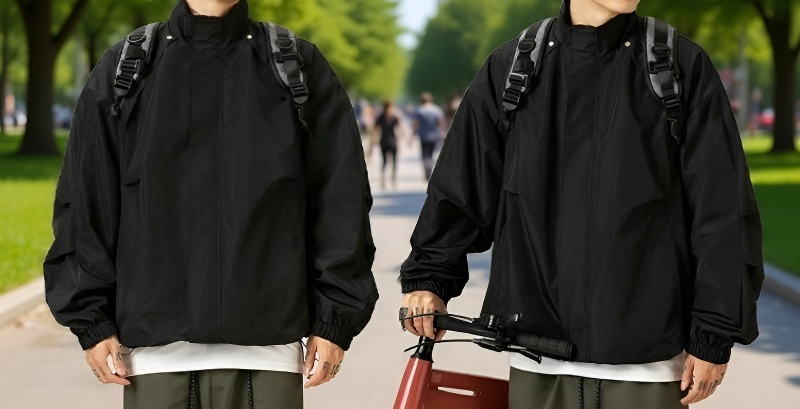 Detailansicht der Falten auf der Herrenjacke