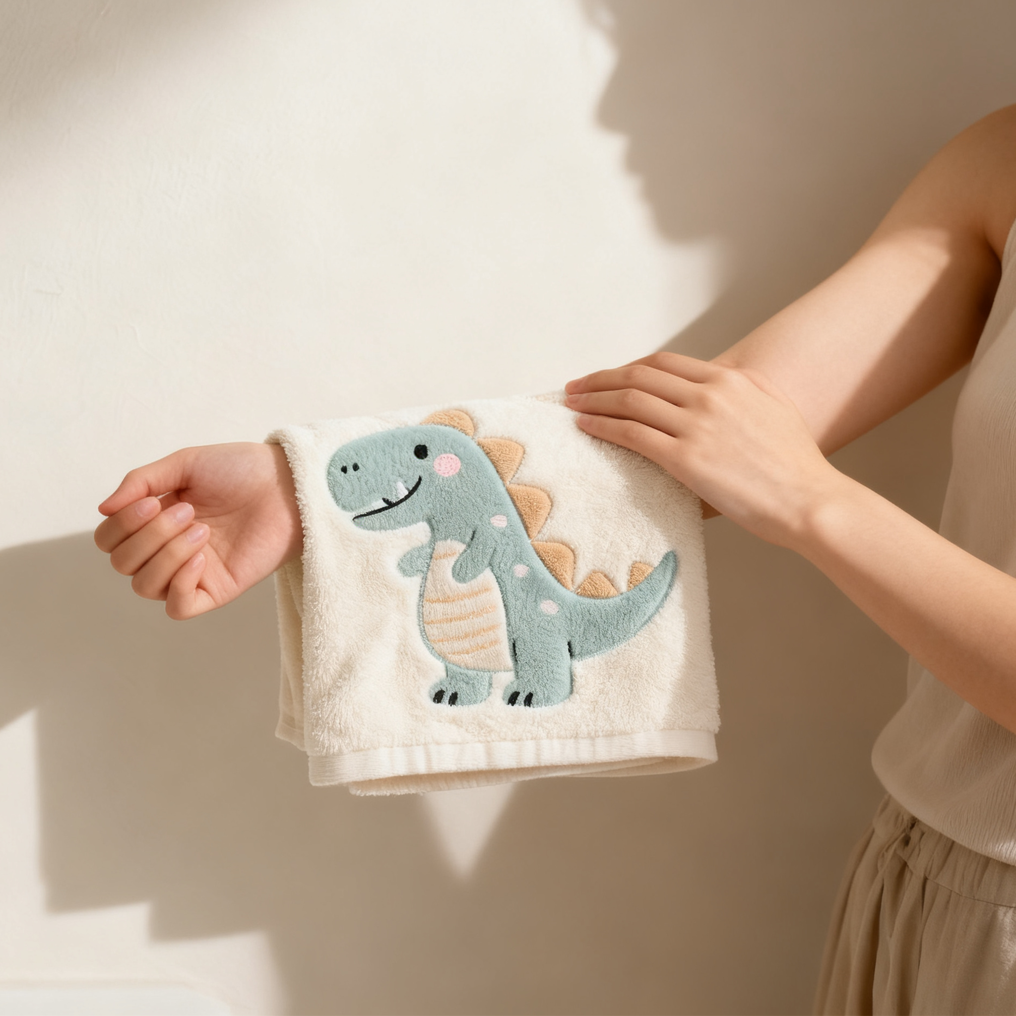 ผ้าขนหนูเด็กลายไดโนเสาร์สุดน่ารัก แพ็ค 10 ผืน