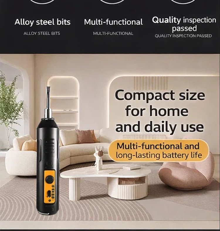 Taladro recargable compacto ideal para tareas en el hogar