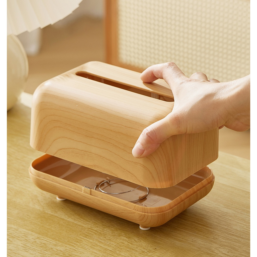 原木風家用桌上餐巾紙盒