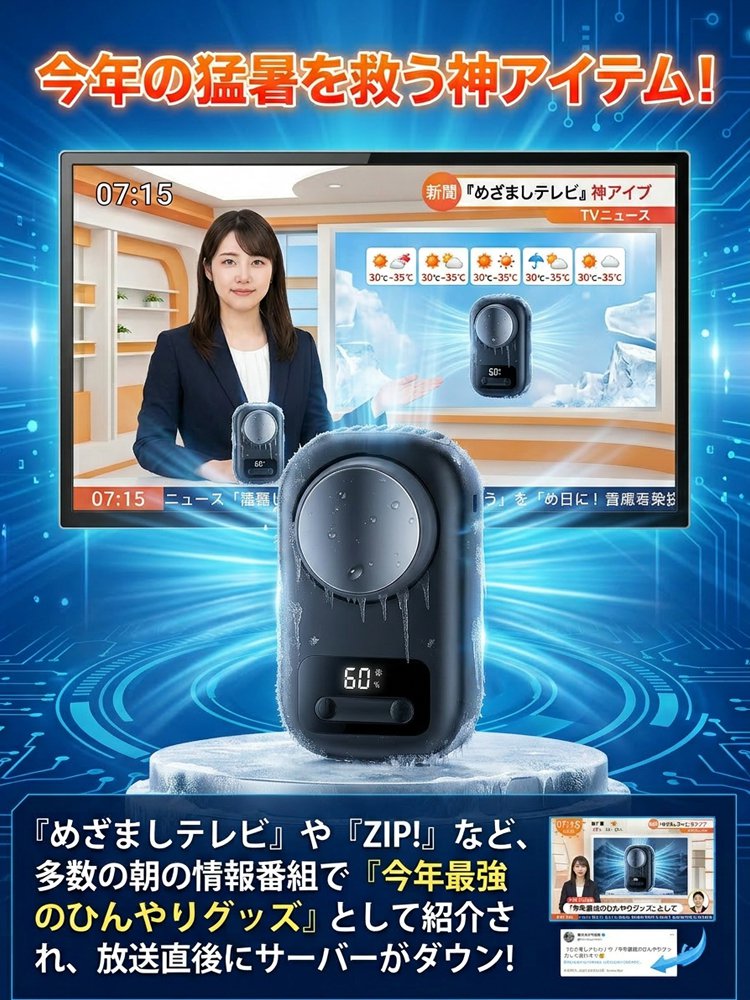 アウトドア用ひんやり腰掛けファン