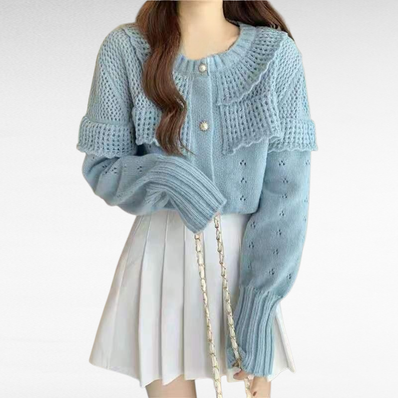 سترة صوفية ناعمة نسائية على الطراز الكوري