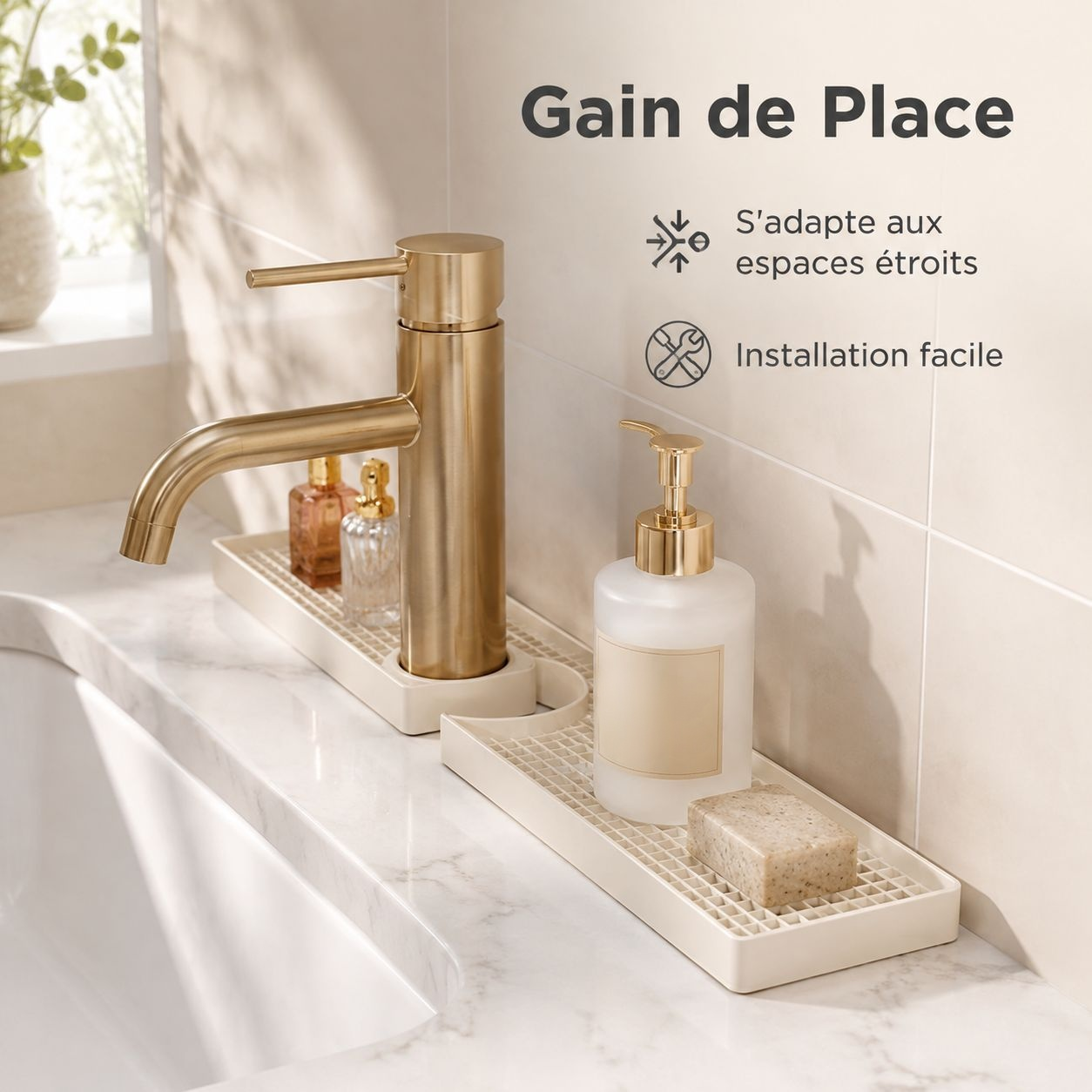 Étagère de rangement pour lavabo de salle de bain