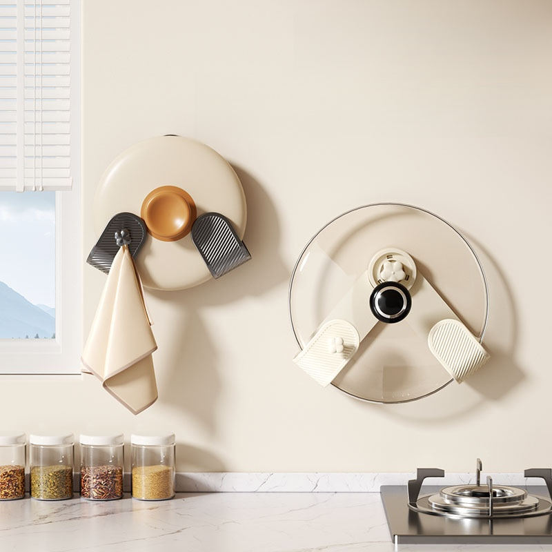 드릴 작업 없이 벽에 설치하는 냄비 뚜껑 걸이