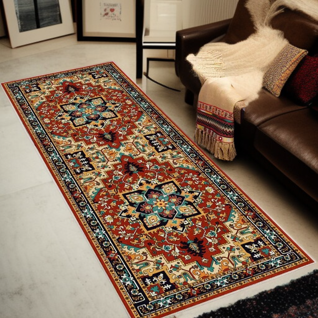 سجادة من الكشمير الصناعي، سجادة فارسية عتيقة طويلة لغرفة المعيشة
