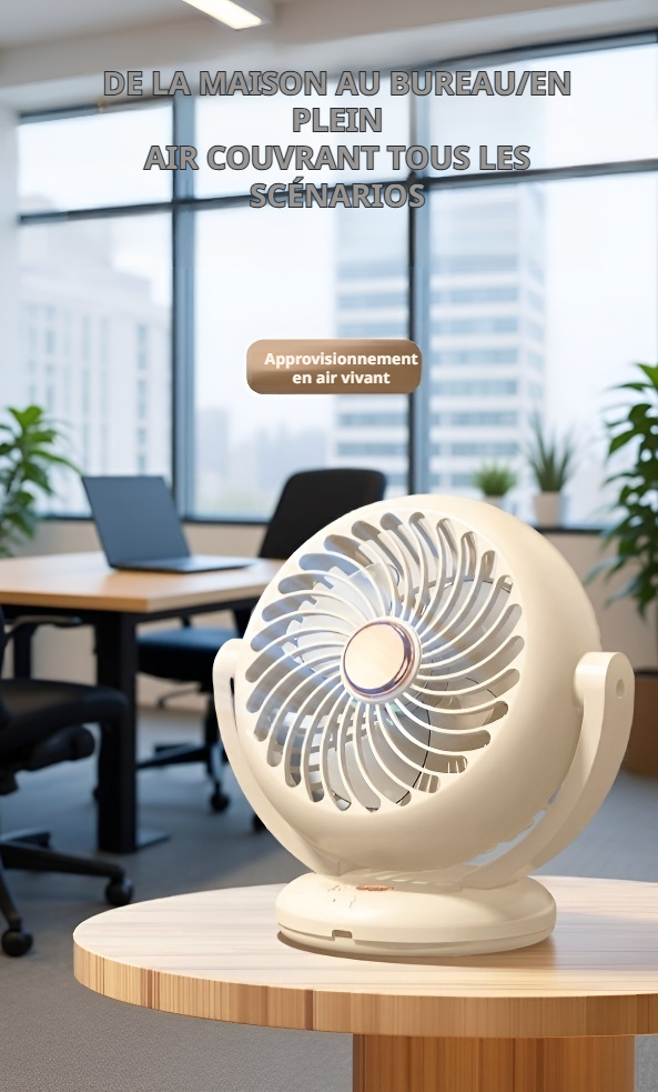 Boutons de réglage du ventilateur de bureau