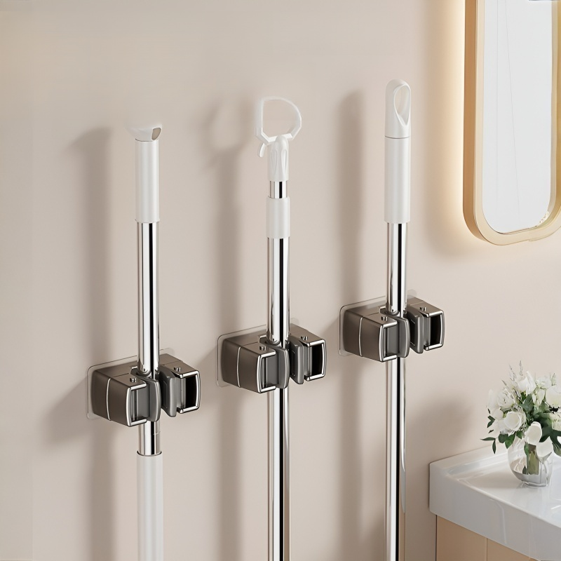 No-Drill Cleaning Tool Holder for Bathroom