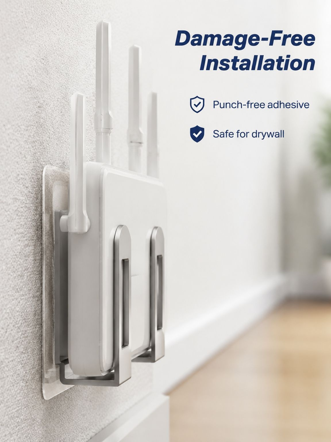 No-Drill Wall Router Holder, Multifunctional Storage Box Shelf