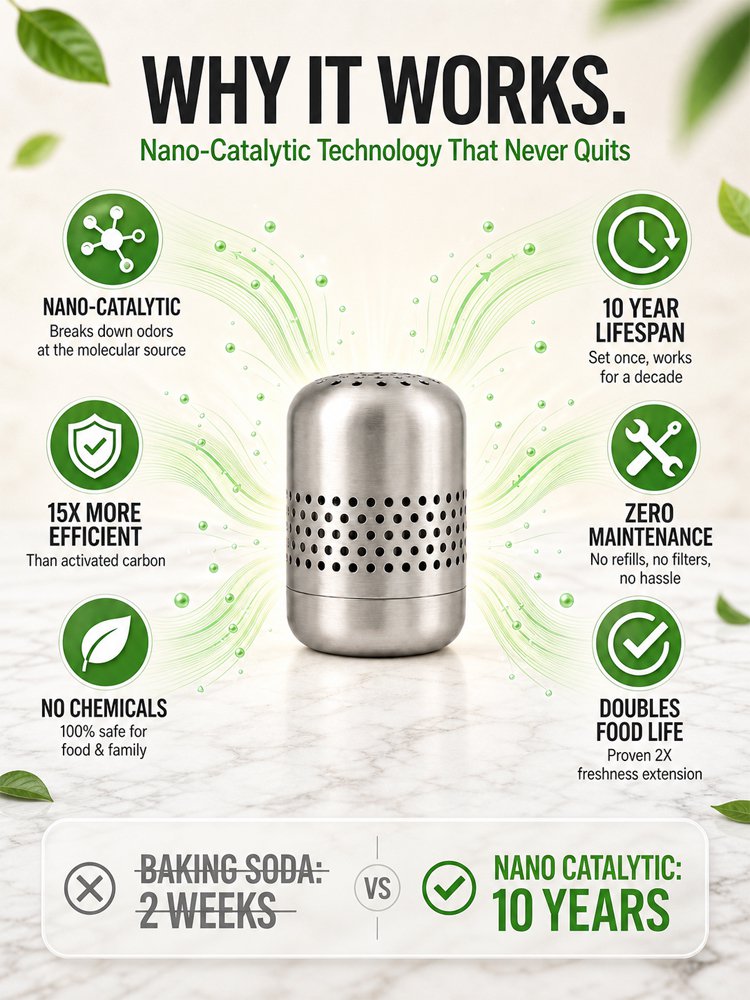 [Effect lasts for 10 years] Refrigerator deodorizer