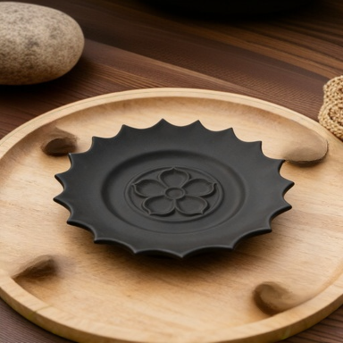 도자기 꽃무늬 테두리 접시 (12개 세트)