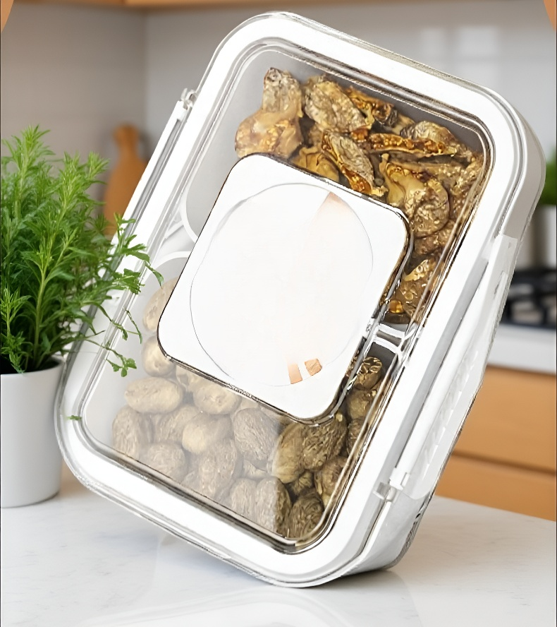 キッチンカウンターに置かれたタイマー収納ボックス