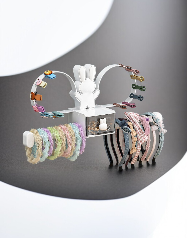 Space-saving wall rack for hair clips and accessories