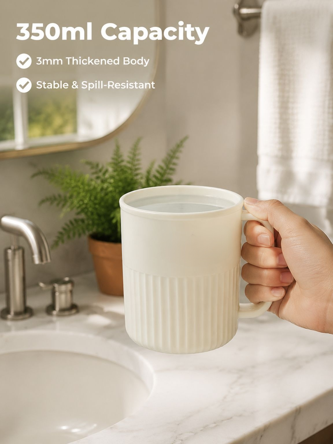 Color-block toothbrush holder for everyday bathroom use
