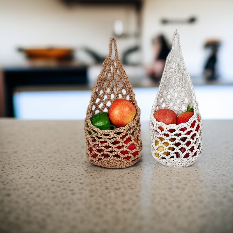  핸드메이드 과일망 주방 벽걸이 바구니 수납