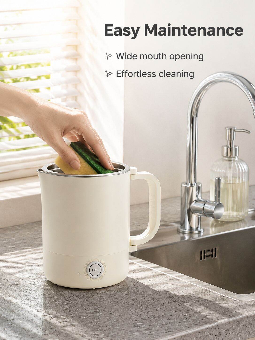Portable Stainless Steel Electric Kettle Travel & Dormitory Hot Water Cup