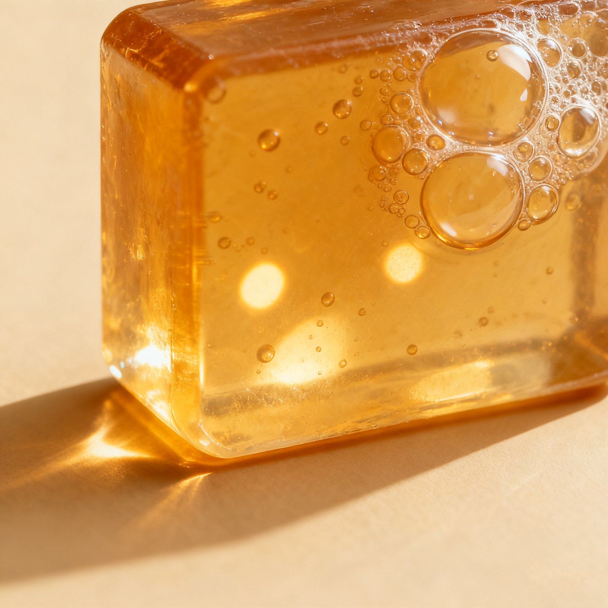 Detail struktury jantarového mýdla