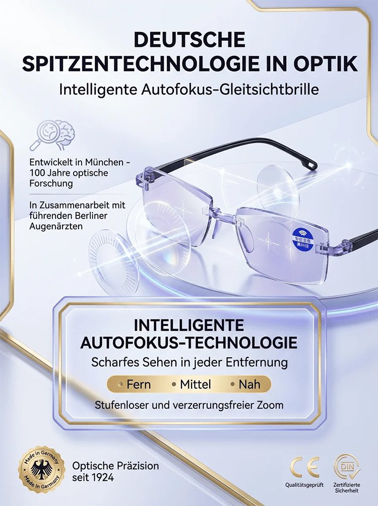 【 Kein Sehtest nötig】Intelligente selbsttönende Lesebrille