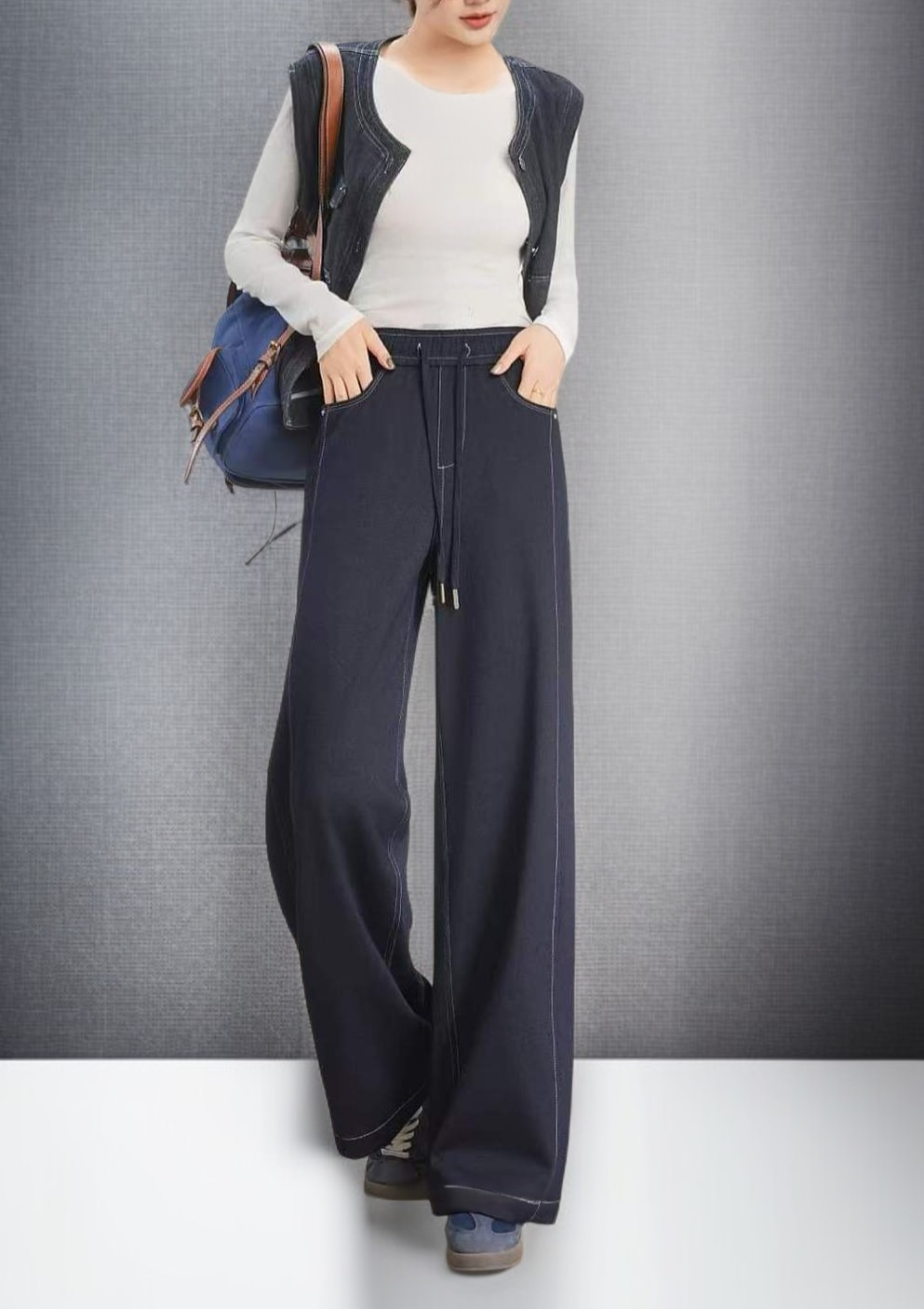 편안한 착용감의 여성 와이드 팬츠