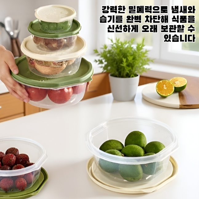 밀폐력이 좋은 대형 투명 냉장고 식품 보관 용기