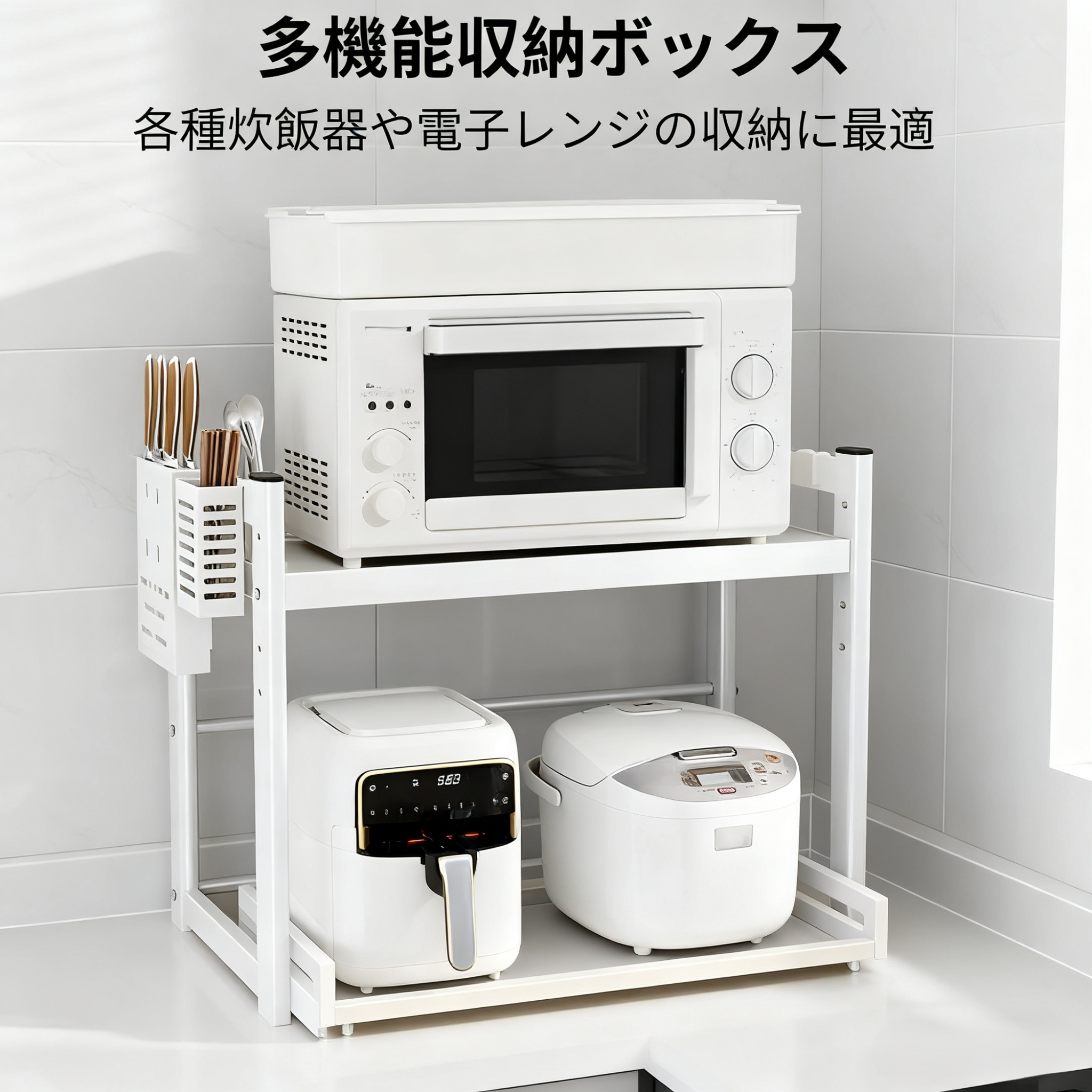 パンチフリーキッチンカウンター収納棚の全体画像