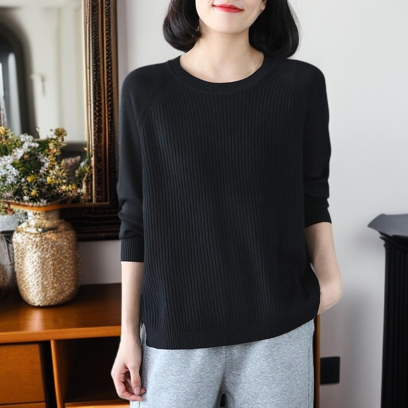 クルーネック スプリットセーター