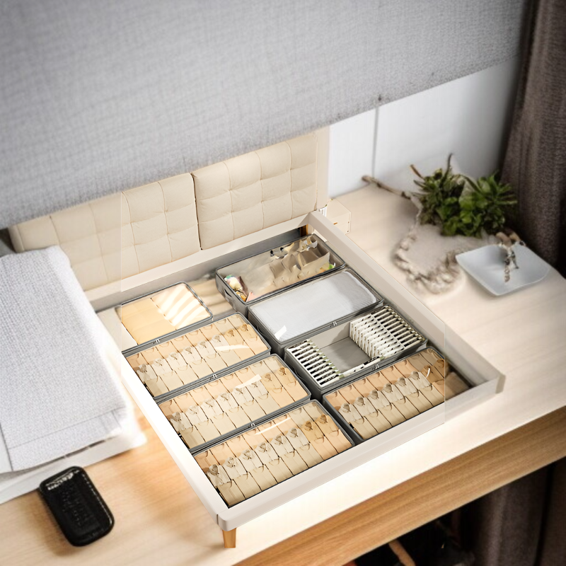 ベッド下収納ボックス フラットな家庭用引き出し式季節キルト収納ボックス ベッド下収納アーティファクト衣類収納ボックス