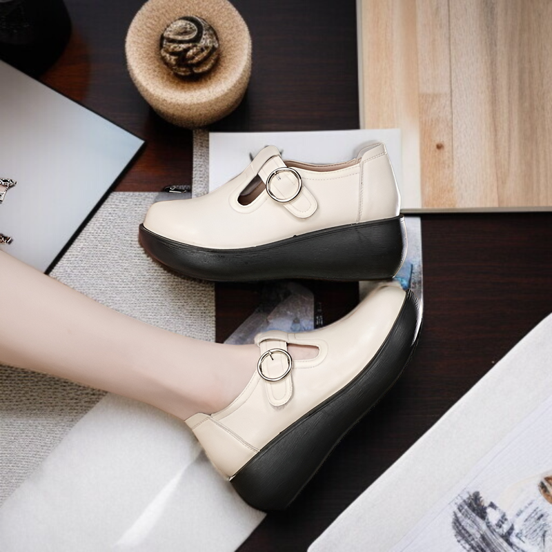 2025年春夏厚底メリージェーンシューズチャンキーハイヒールプチプラットフォームシューズ英国レトロスモールレザーシューズファッション