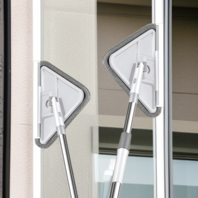 Mopa triangular extensible y plegable para limpieza de techos y ventanas en hogares de varios pisos