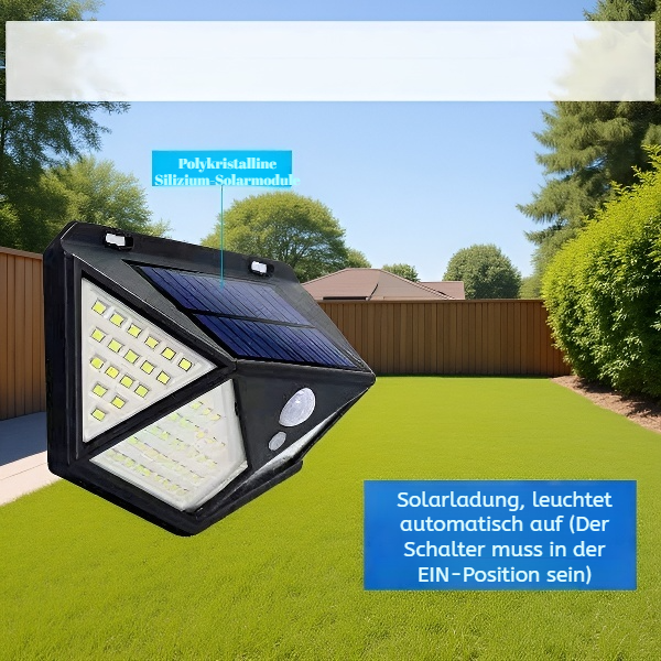 Einfache Montage der Solar-Wandleuchte im Garten
