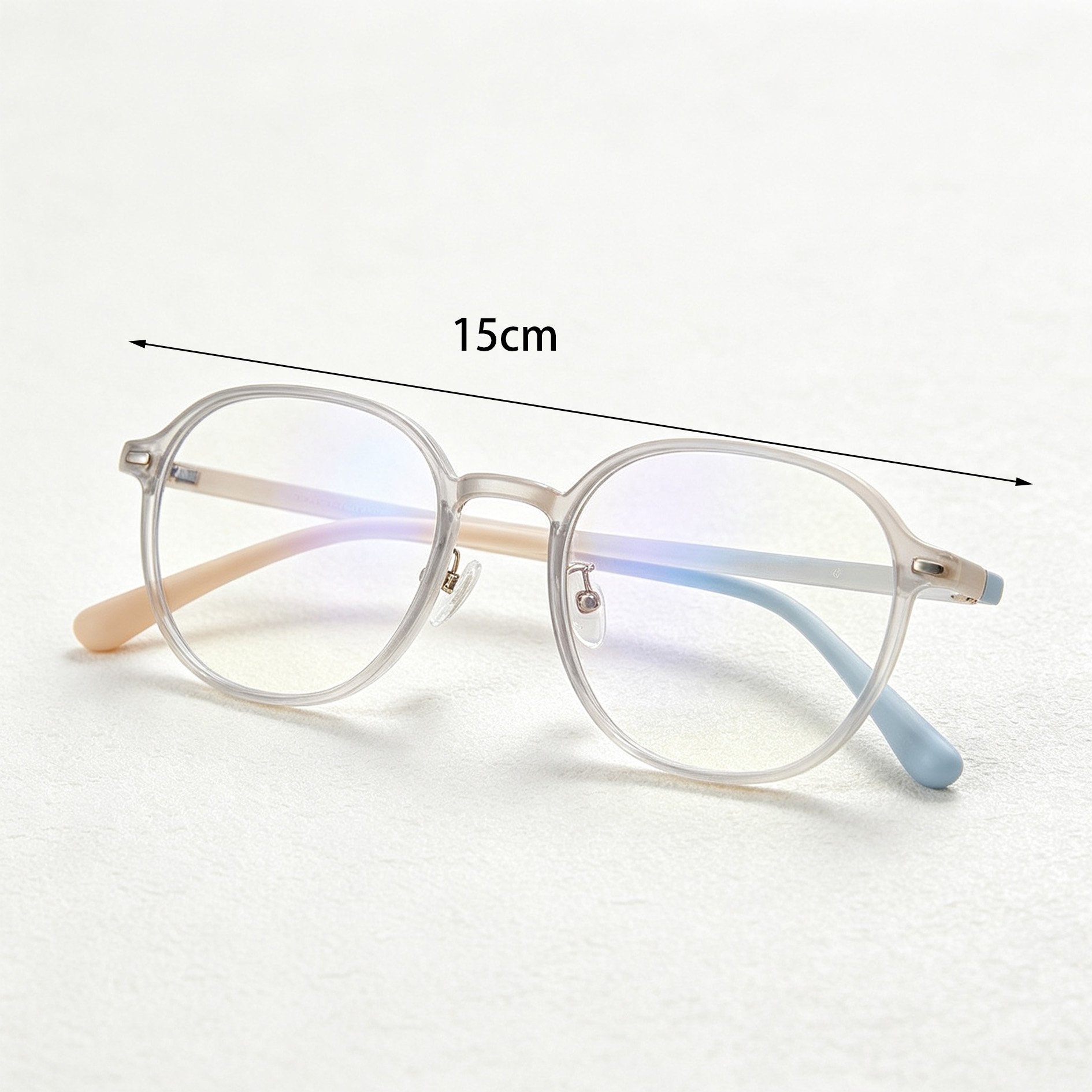Gradient round frame glasses on a white background