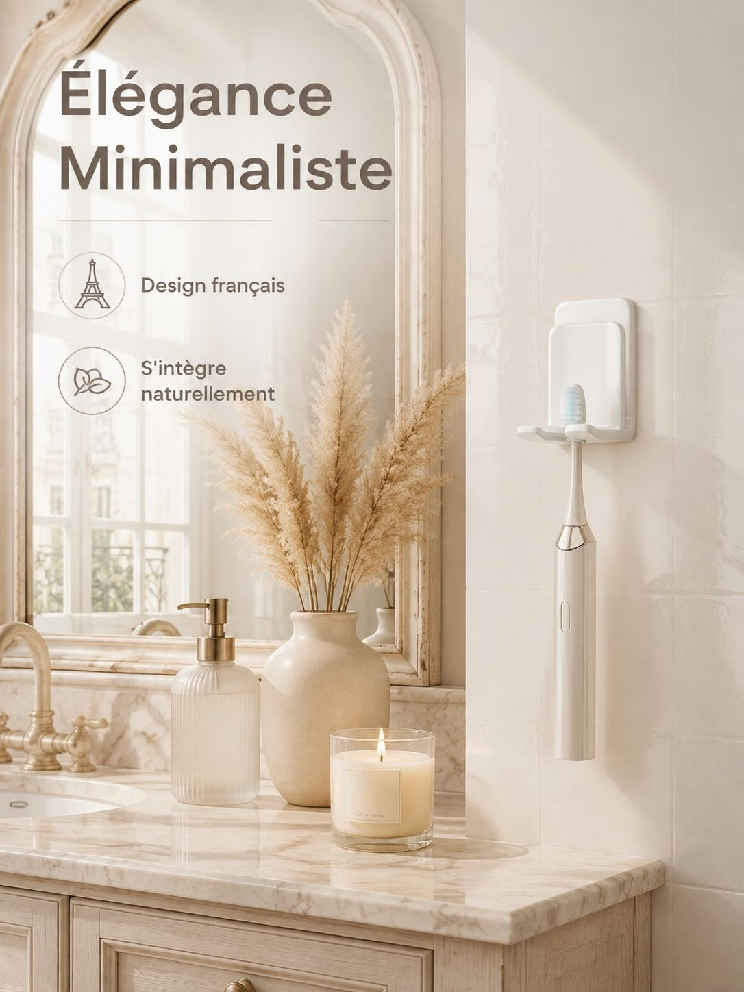 Porte-brosse à dents sans perçage design moderne