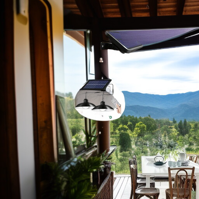  Foco solar IP65 para terraza y balcón, encendido/apagado automático