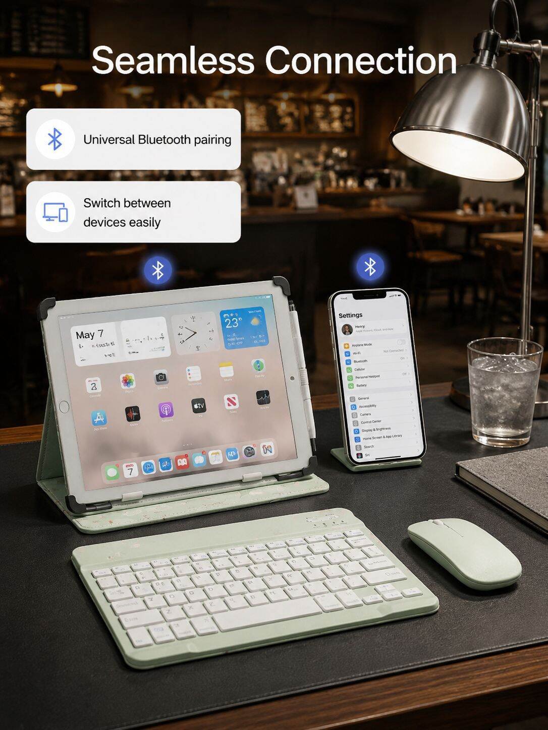Universal Bluetooth Keyboard and Mouse Set for Phones and Tablets