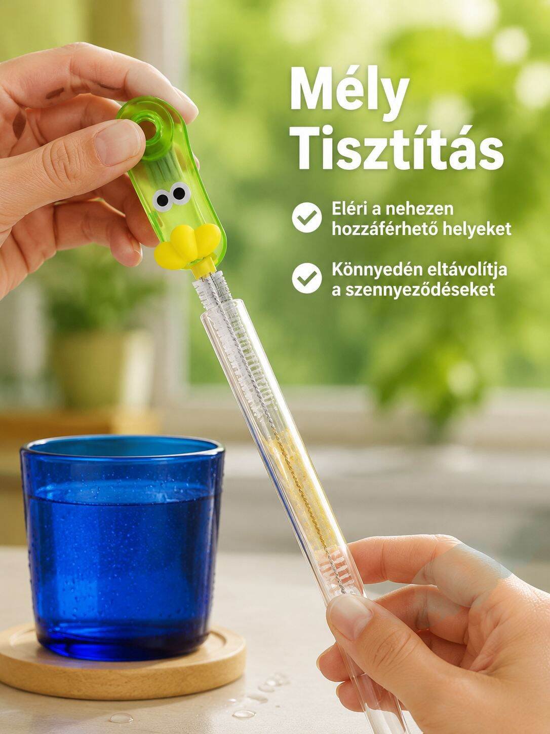 Többfunkciós padlizsán alakú pohárfedél kefe