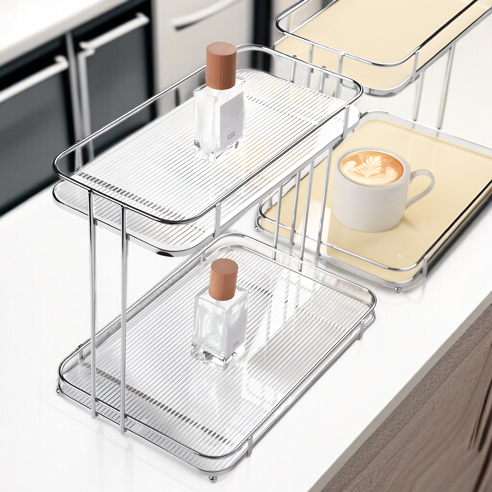 デスクトップ収納ラックドレッシングテーブル化粧品香水収納カップラックバスルームバスルーム多層アクリル収納ラック