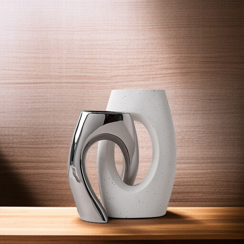 歐式風白色藝術花瓶擺件