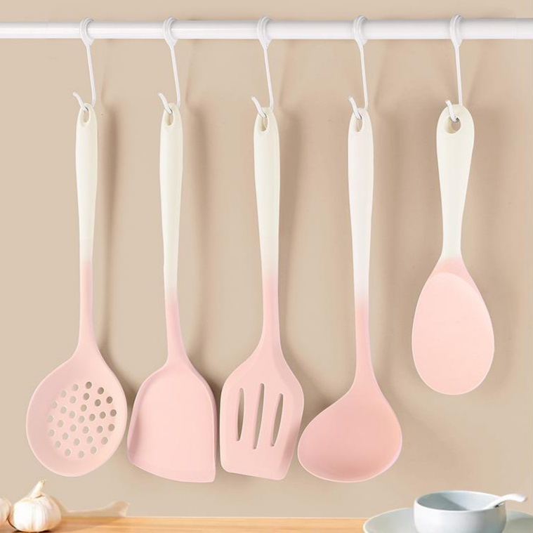 신형 가정용 실리콘 통합 주걱&스푼 경량 키친툴 5종 세트 - 논스틱 프라이팬 요리 주걱