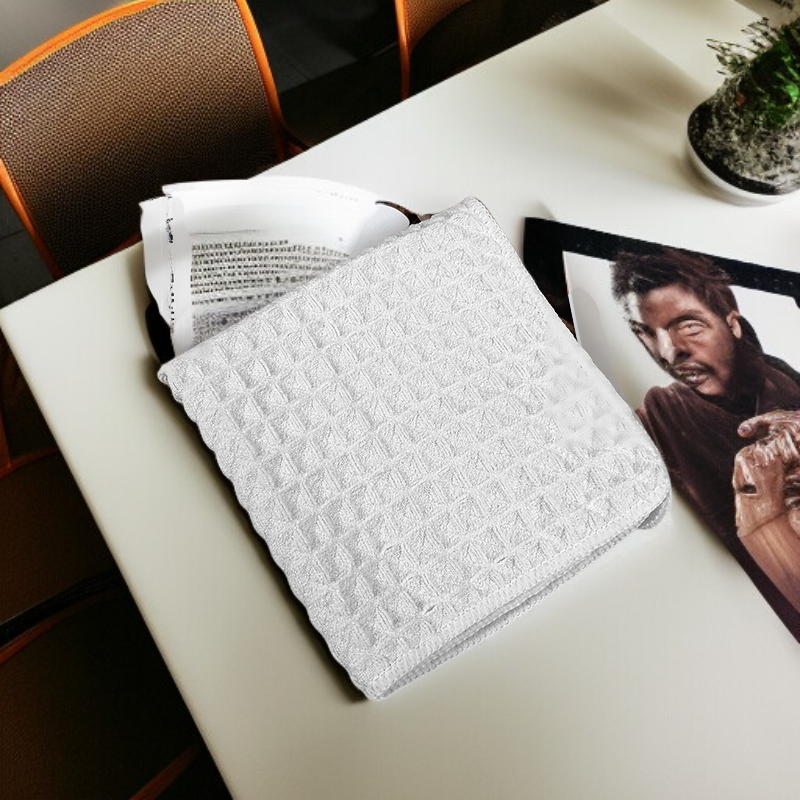 マイクロファイバーキッチンクリーニングクロス、大きくて厚いワッフルクロス、ディッシュクロス、高吸収性、12インチ x 12インチ 4枚パック