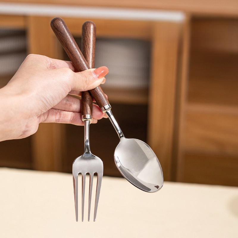 Lžíce z ořechového dřeva a nerezové oceli 304