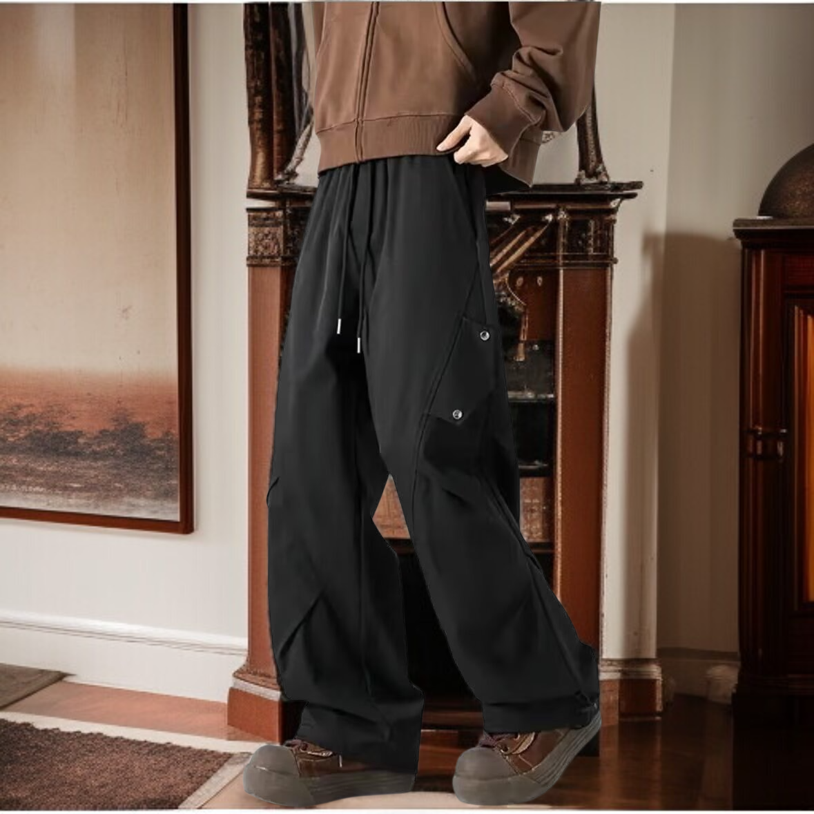 디자인감 빈티지 캐주얼 팬츠 캐주얼 남성 팬츠 봄여름 카고 팬츠 아메리칸 팬츠