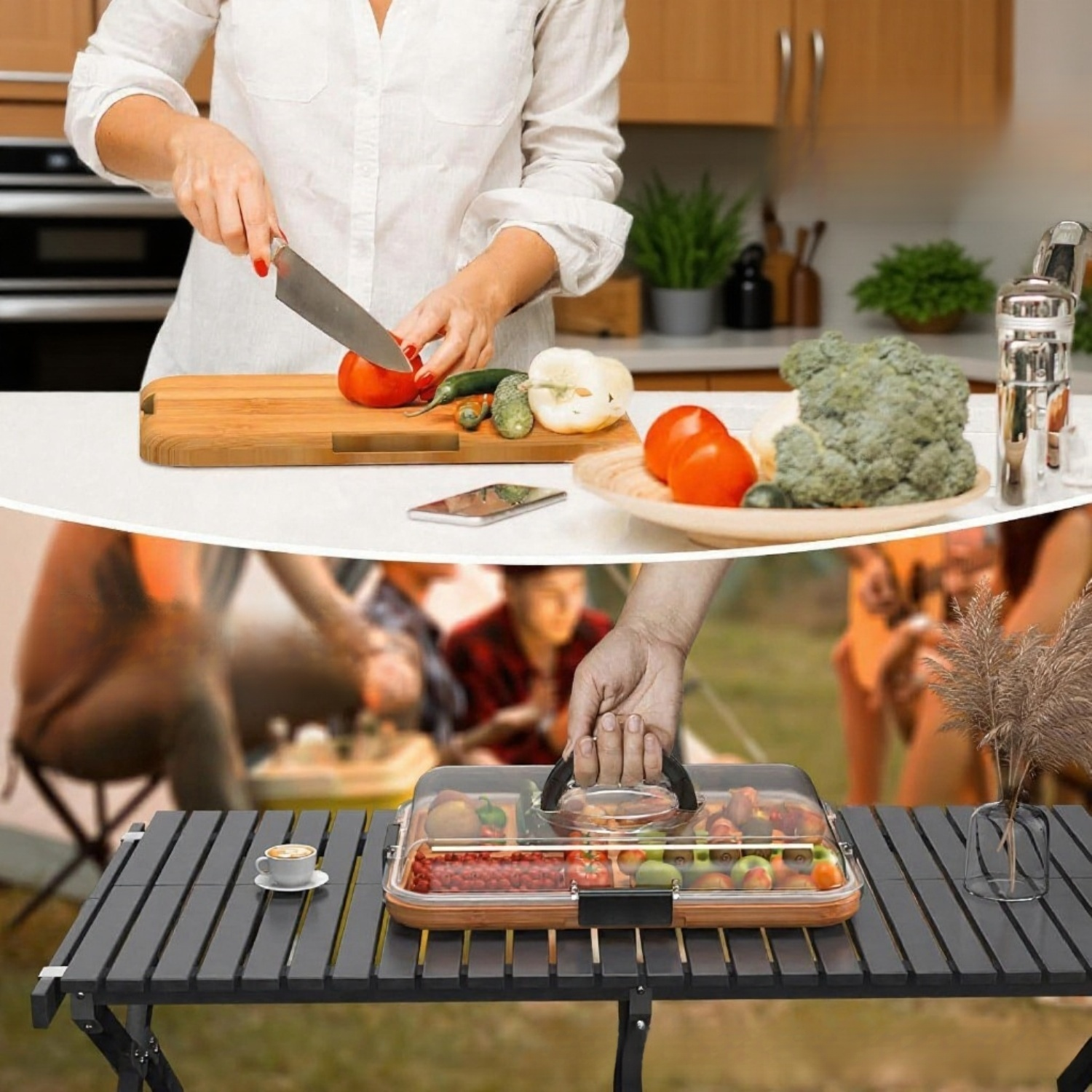 내구성이 뛰어난 나무 팔레트와 투명 커버