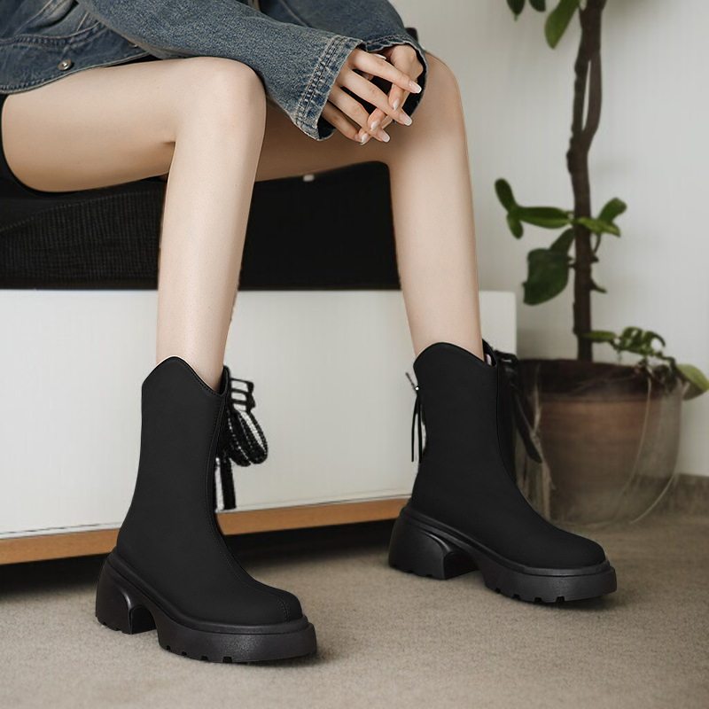 앵클부츠 여성 패션 워커 통굽 통굽 워커