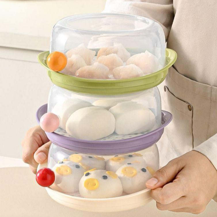  厚手電子レンジ用蒸し器 透明蓋付き シンプル操作