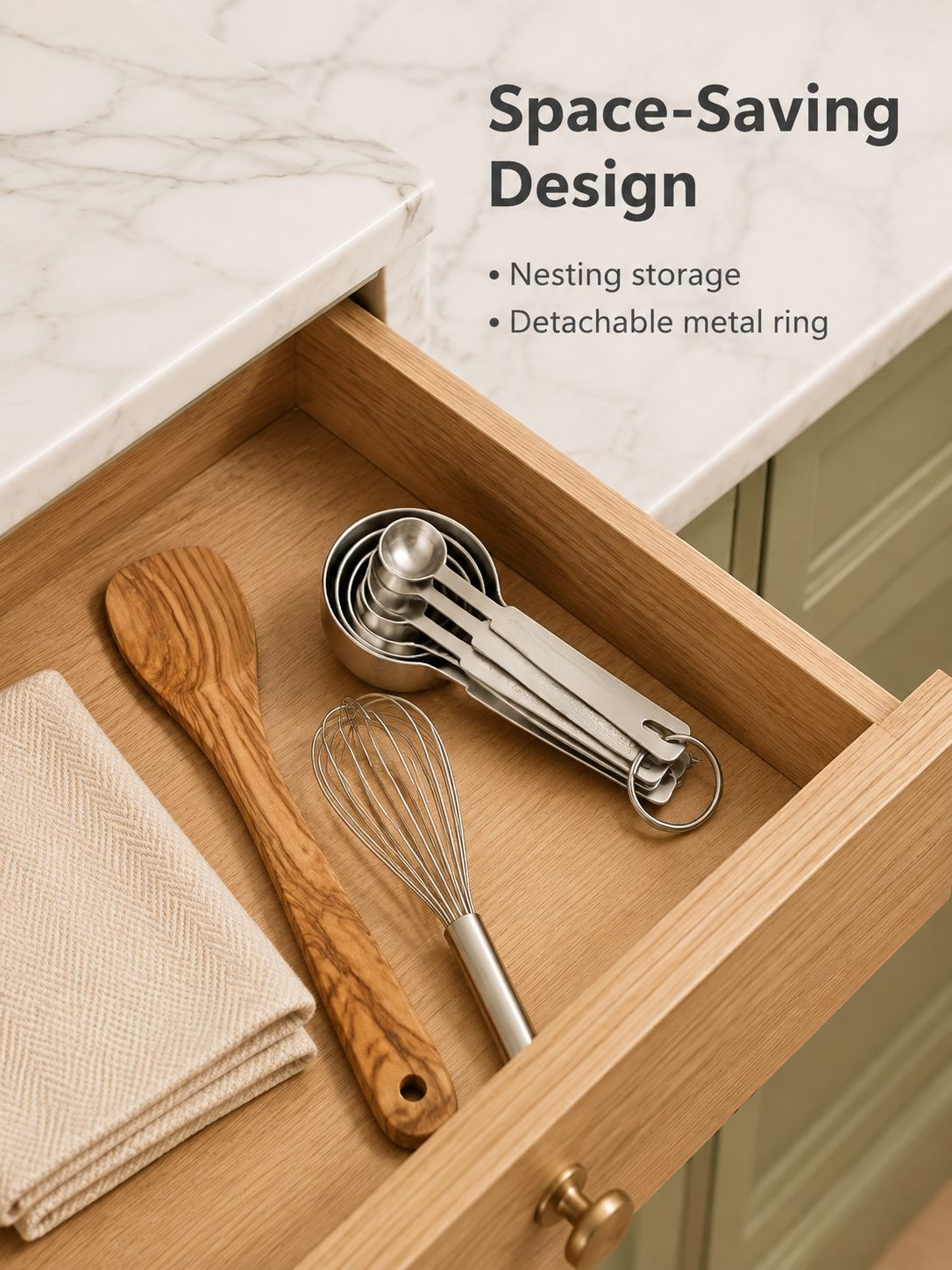 Kitchen Cooking Tea and Seasoning Powder Measuring Spoons and Cups Combo