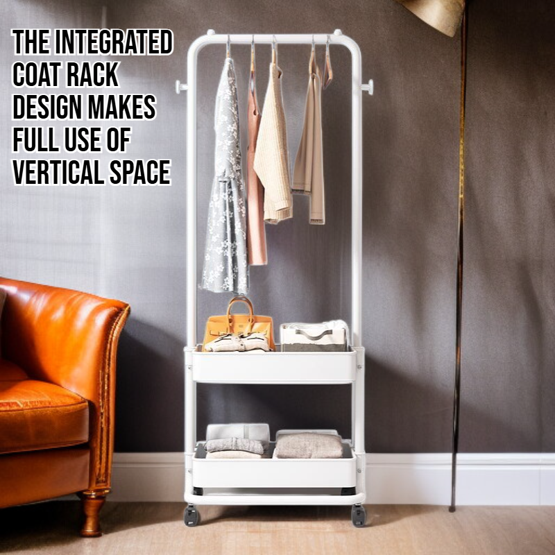 Standing Coat Rack Set, Nordic Integrated Clothes & Hat Rack for Bedroom Storage
