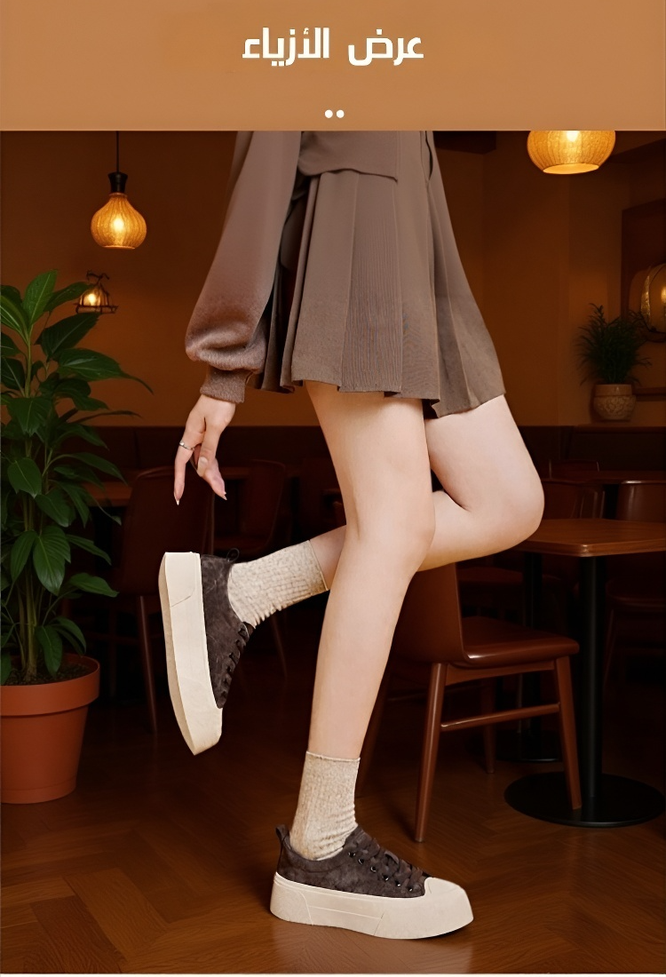 حذاء سنيكرز كاجوال كلاسيكي ذو نعل سميك للنساء، أكثر مبيعا  